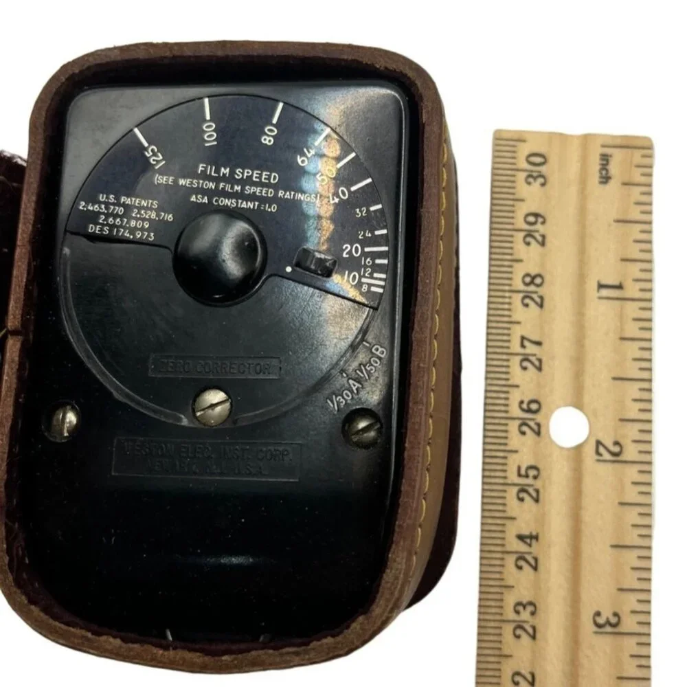 Vtg Weston Master II Exposure Meter Model 853 With Leather Case 58e